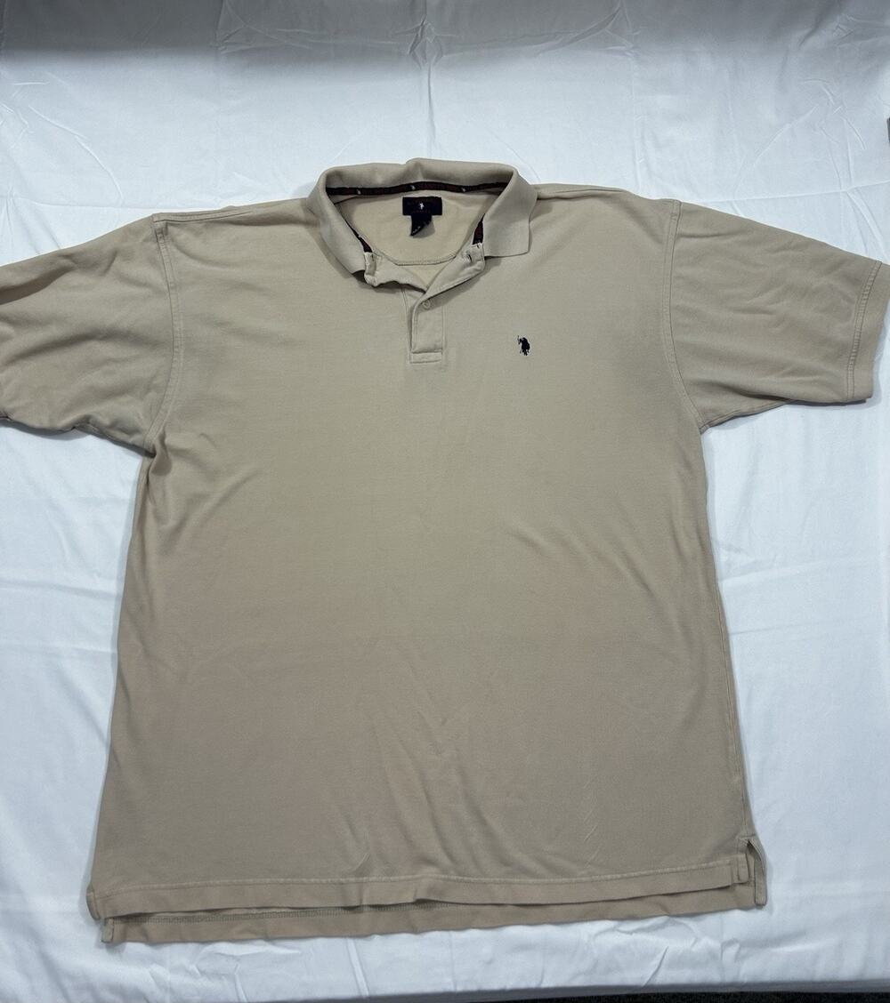 U.S. Polo Assoc. Jeans Co Men’s Polo Size 2xl Tan 100% Cotton Has Mark